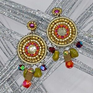 Adaya beaded coin earrings